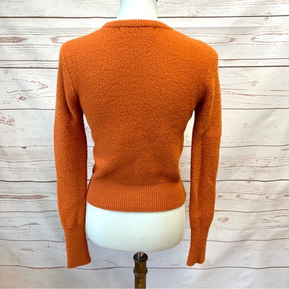 Zara Burnt Sienna Orange Crop Sweater - Picture 4 of 6